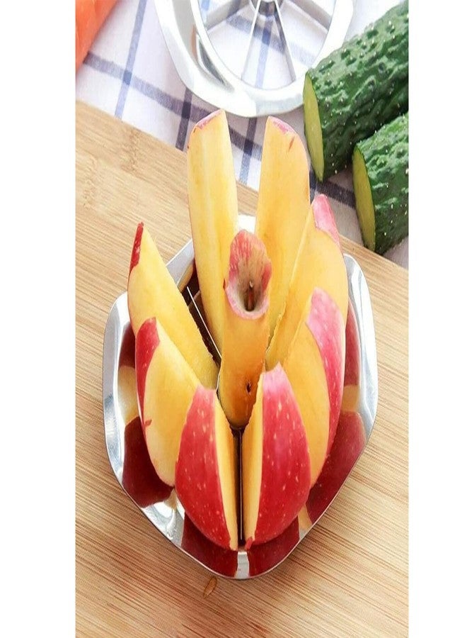 ErvioErvio Stainless Steel Apple Cutter Slicer Corer - Heavy Duty 8 Blades Fruit & Vegetable Cutter for Apple, Pear, Potato, Onion - Kitchen Accessories & Tools for Quick Cutting (2 psc) - Image 5